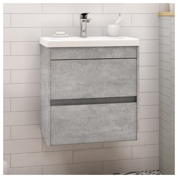 Тумба подвесная с раковиной Art&Max Family-500-2C-SO-CV 50 см, цемент - фото 