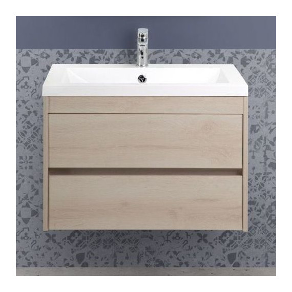 Тумба подвесная с раковиной Art&Max Family-750-2C-SO-PB 75 см, сканди - фото 