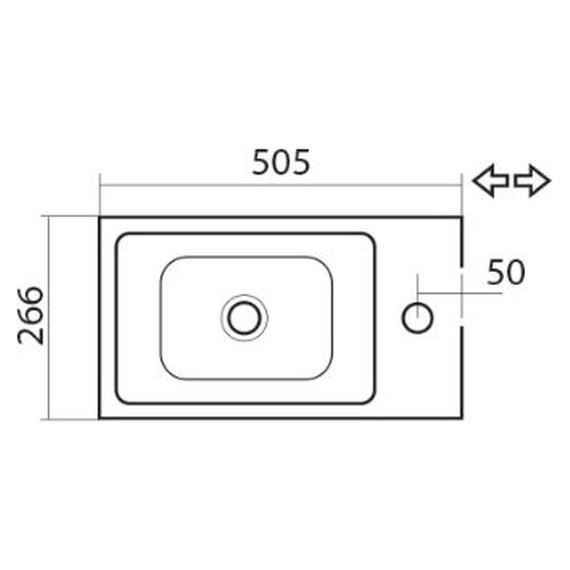 Тумба подвесная с раковиной Art&Max Family-500-1D-SO-BL 50 см, белый глянец - фото 5