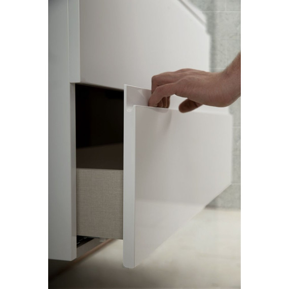 Тумба подвесная с раковиной Art&Max AM-Bianchi-1000-2C-SO-BL 100 см, белый глянец, Цвет фасада: белый - фото 3