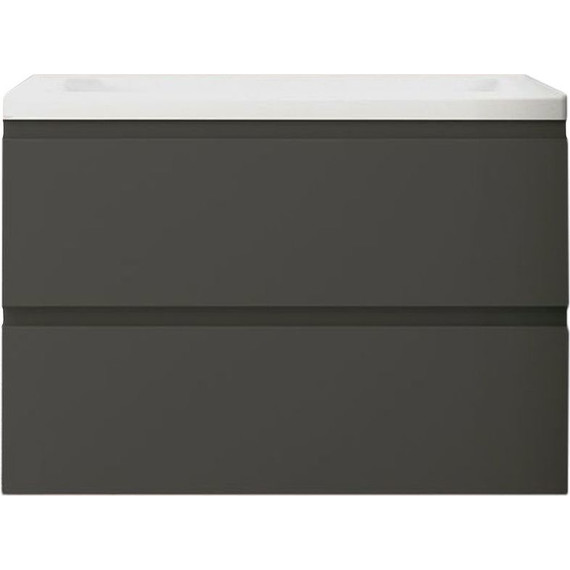 Тумба подвесная с раковиной Art&Max AM-Bianchi-750-2C-SO-GM 75 см, серый матовый, Цвет фасада: серый - фото 2