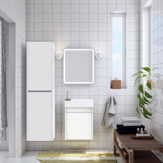 Пенал подвесной Art&Max Family-1500-2A-SO-BL 40 см, белый глянец - фото 2