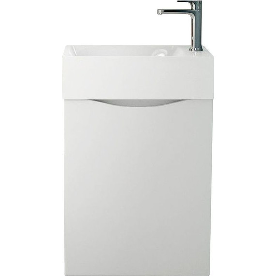 Тумба подвесная с раковиной Art&Max Liberty-400-1D-SO-BL-L 40 см, белый глянец - фото 