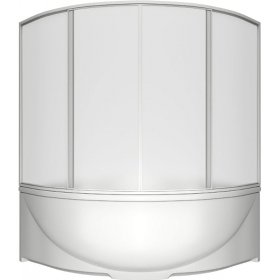 Шторка для ванны Bas Дрова 1600х1450 мм белый/матовое (пластик) - фото 2