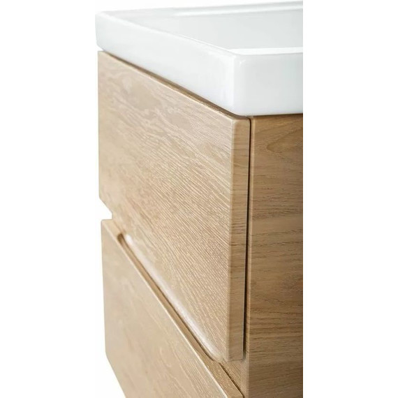 Тумба подвесная с раковиной Art&Max AM-Techno-600-2C-SO-LW674 60 см, дуб мадейра янтарь - фото 6