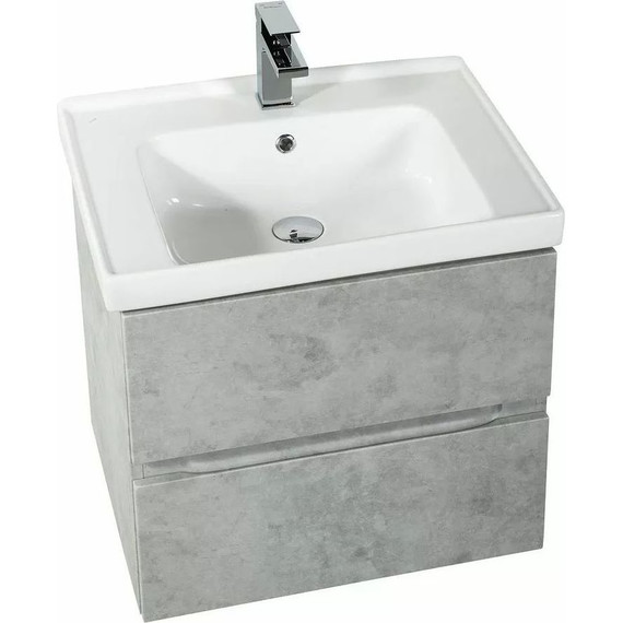 Тумба подвесная с раковиной Art&Max AM-Techno-700-2C-SO-LS935 70 см, бетон лофт натуральный - фото 2