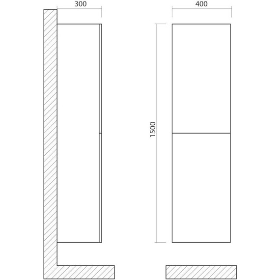 Пенал подвесной Art&Max AM-Verona-Push-1500-2A-SC-St 40 см, камень светлый - фото 5