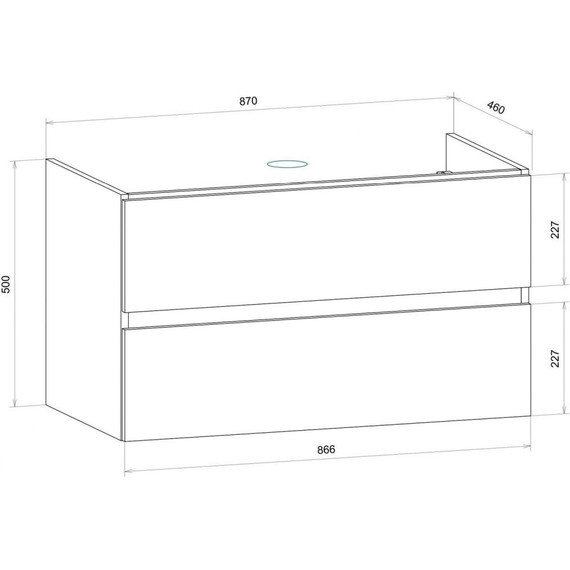 Тумба подвесная с раковиной Art&Max AM-Techno-900-2C-SO-MR960 90 см, монти мрамор - фото 10