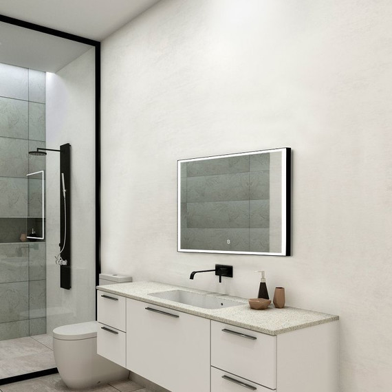 Зеркало Art&Max Arezzo Led 100 см AM-Are-1000-800-DS-FC-H-Nero, черный - фото 3