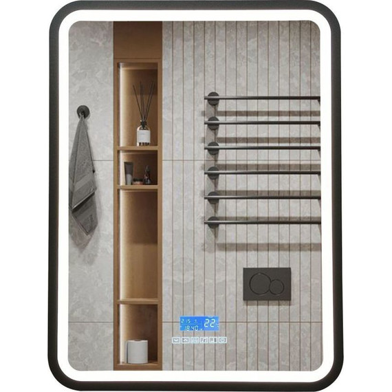 Зеркало Art&Max Genova Led 60 см AM-Gen-600-800-S-F-MFP, черный - фото 5