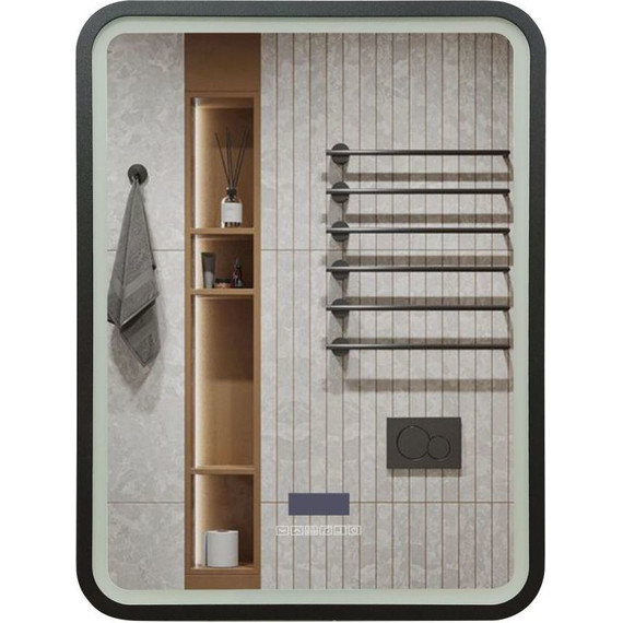 Зеркало Art&Max Genova Led 60 см AM-Gen-600-800-S-F-MFP, черный - фото 6