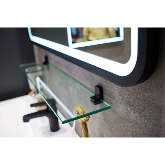 Зеркало Art&Max Genova Led 100 см AM-Gen-1000-800-DS-F, черный - фото 4