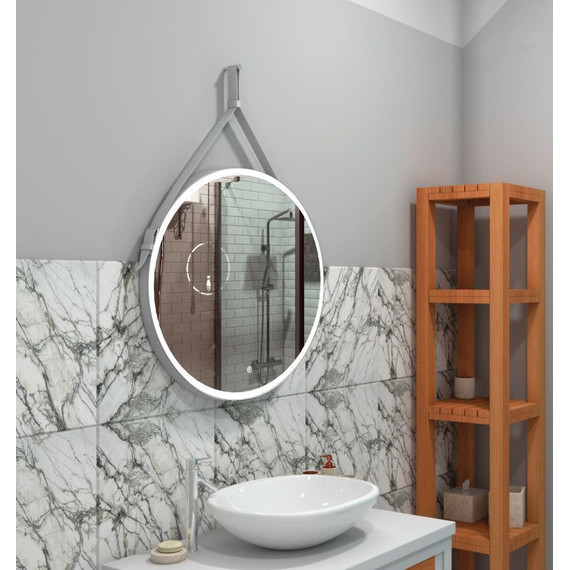 Зеркало Art&Max Milan Led 65 см AM-Mil-650-DS-F, белый ремень - фото 2