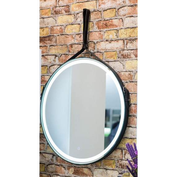 Зеркало Art&Max Milan Led 100 см AM-Mil-1000-DS-F-Nero, черный ремень - фото 6