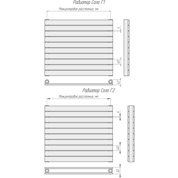 Радиатор KZTO Соло Г 2-1750-10 1780х440 мм (10 секций) - фото 10