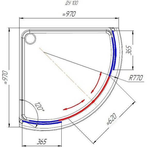 Душевое ограждение Радомир Найт 100x100 см, белый/прозрачное - фото 4