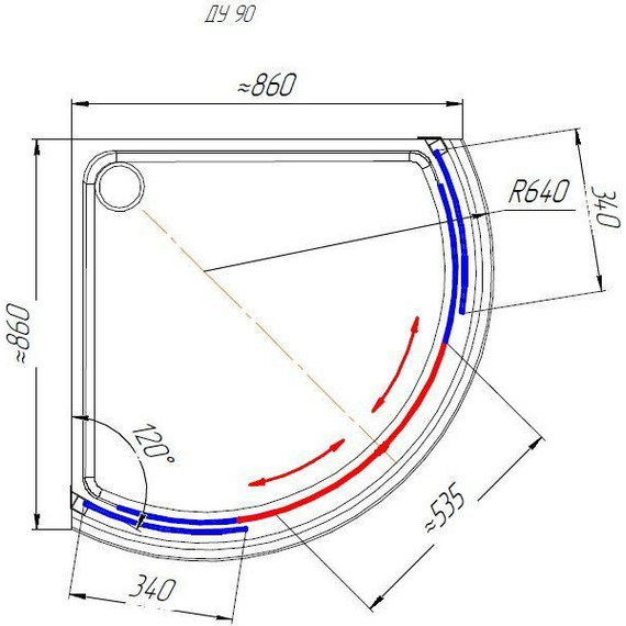 Душевое ограждение Радомир Найт 90x90 см, белый/прозрачное - фото 4