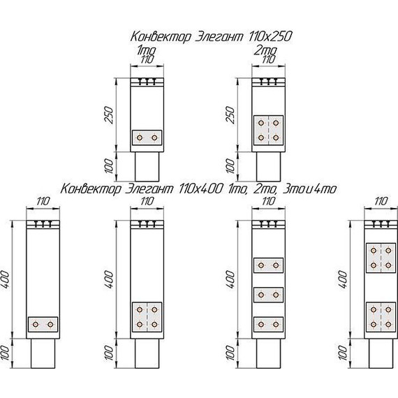 Напольный конвектор KZTO Элегант 2то 1600х400 мм - фото 12