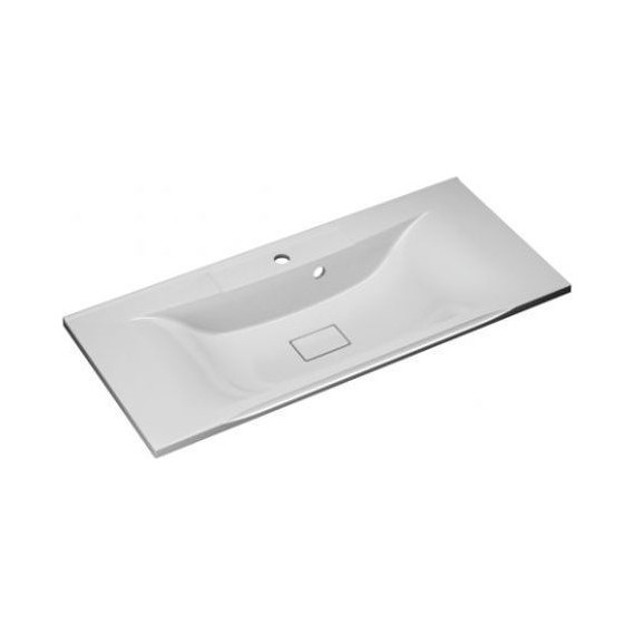 Тумба подвесная с раковиной Mirsant Ultra 100 см (раковина Premier 100), белый матовый - фото 2