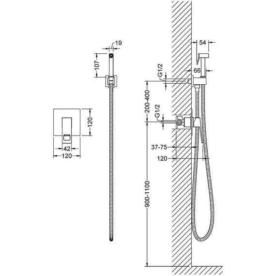 Набор для гигиенического душа Timo Briana 7189/03SM, черный матовый - фото 2