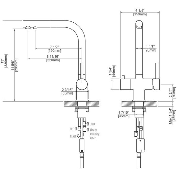 Смеситель для кухни Timo Saona 2356/18FL, черное золото - фото 2