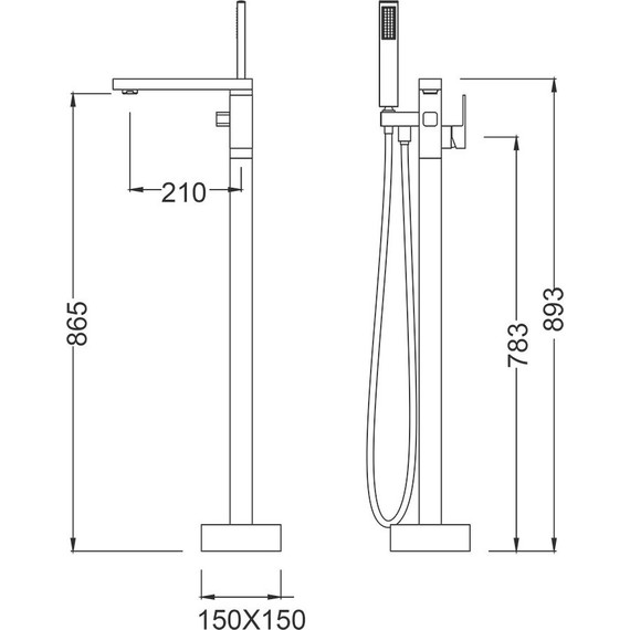 Смеситель для ванны Timo Selene 2200/03Y-CR, черный матовый - фото 3