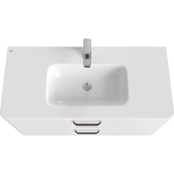 Тумба подвесная с раковиной Iddis Brick 100 см BRI10W1i95K, белый глянец - фото 8