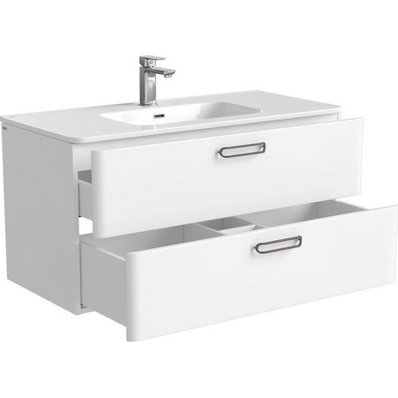 Тумба подвесная с раковиной Iddis Brick 100 см BRI10W1i95K, белый глянец - фото 7