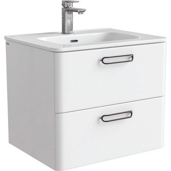 Тумба подвесная с раковиной Iddis Brick 60 см BRI60W0i95K, белый глянец - фото 