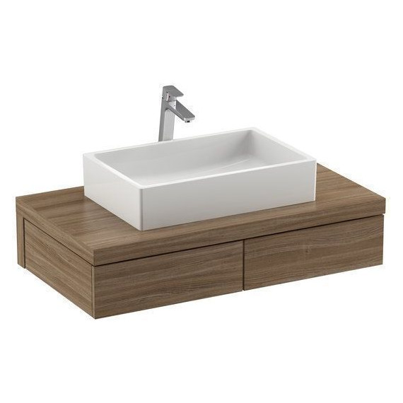 Тумба подвесная со столешницей Ravak Formy 80 см X000001035, орех - фото 