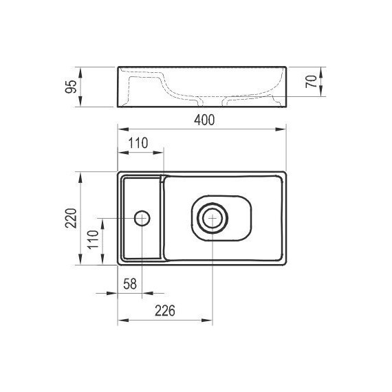 Тумба подвесная с раковиной Ravak Veda Slim 40 см X000001386, белый - фото 7