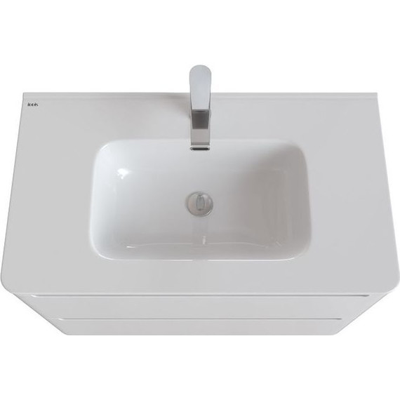 Тумба подвесная с раковиной Iddis Edifice 80 см EDI80W0i95K, белый глянец - фото 5