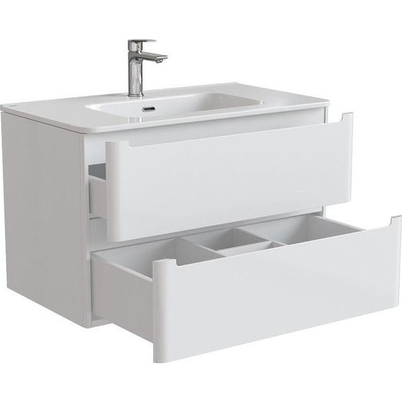 Тумба подвесная с раковиной Iddis Edifice 80 см EDI80W0i95K, белый глянец - фото 6