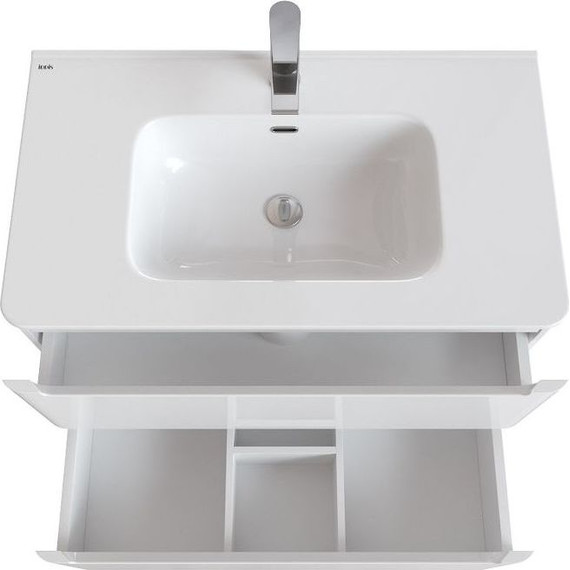 Тумба подвесная с раковиной Iddis Edifice 80 см EDI80W0i95K, белый глянец - фото 7
