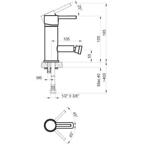 Смеситель для биде Azario Tasco AZ-15166601 - фото 2