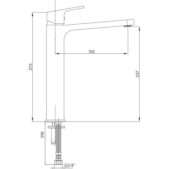 Смеситель для раковины высокий E.C.A. Tiera 102188002C1EX, черный матовый - фото 6