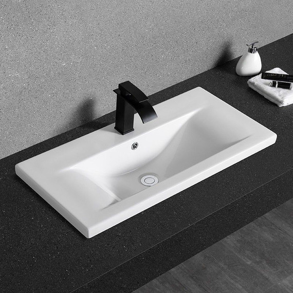 Раковина врезная на столешницу CeramaLux N 80 см 9393-80 - фото 4