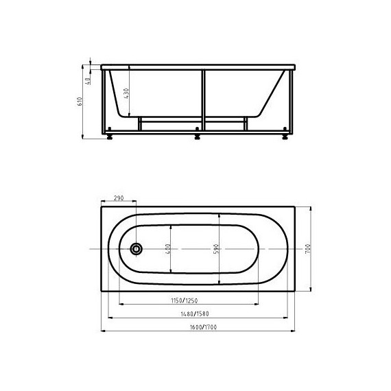 Ванна гидро-аэромассажная Aquatek Оберон 160x70 см - фото 5