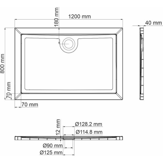 Поддон SMC WasserKraft Salm 120x80 см 27T06 - фото 2
