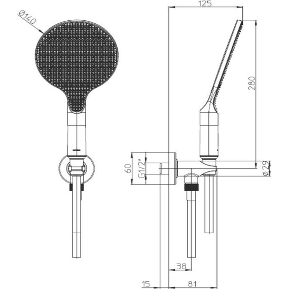 Душевой гарнитур Bossini Apice CE3002C.073, черный матовый - фото 4