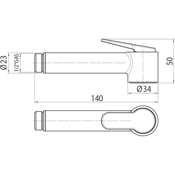 Набор для гигиенического душа Bossini Paloma Brass E37005B.021 (с прогрессивным картриджем​) золото - фото 2