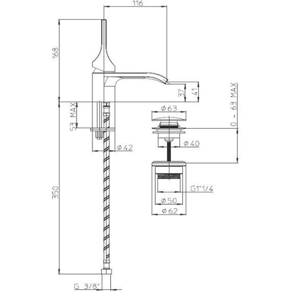 Смеситель для раковины Bossini Apice E89600.030 - фото 2