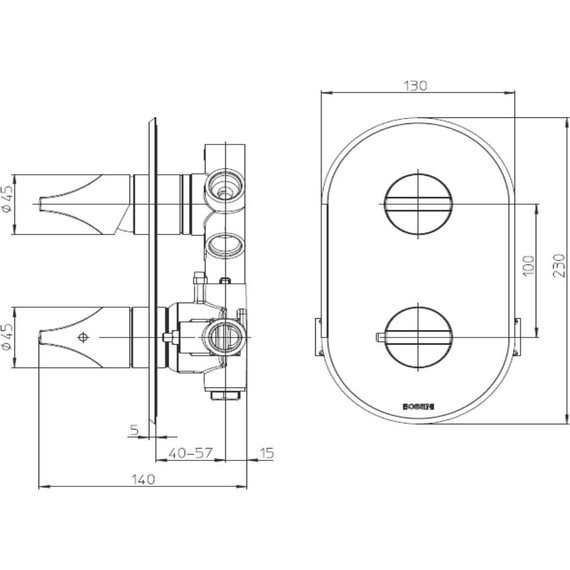 Смеситель для ванны с термостатом Bossini Apice Z00500.073, черный матовый - фото 4