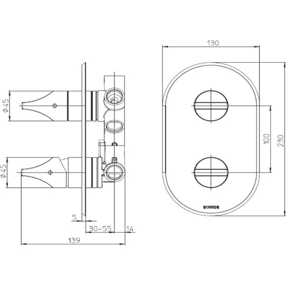 Смеситель для ванны Bossini Apice Z00501.073, черный матовый - фото 2