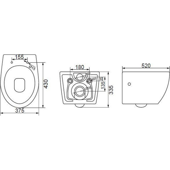 Инсталляция Grohe Rapid SL с подвесным безободковым унитазом BelBagno Prospero - фото 9