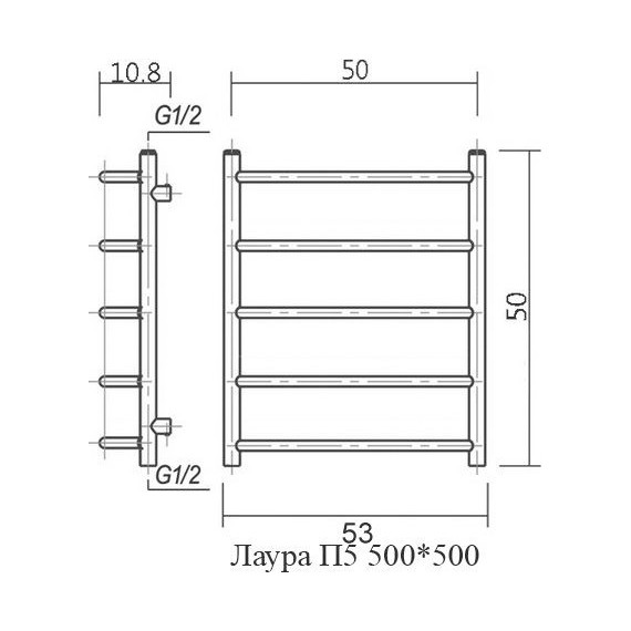 Полотенцесушитель водяной Domoterm Лаура П5 500х500 мм - фото 5