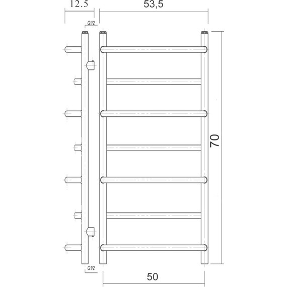 Полотенцесушитель водяной Domoterm Орфей АБР П7 500х700 мм, античная бронза - фото 5