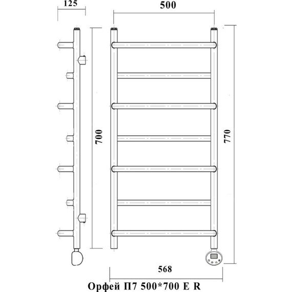 Полотенцесушитель электрический Domoterm Орфей П7 500х700 мм ER - фото 3