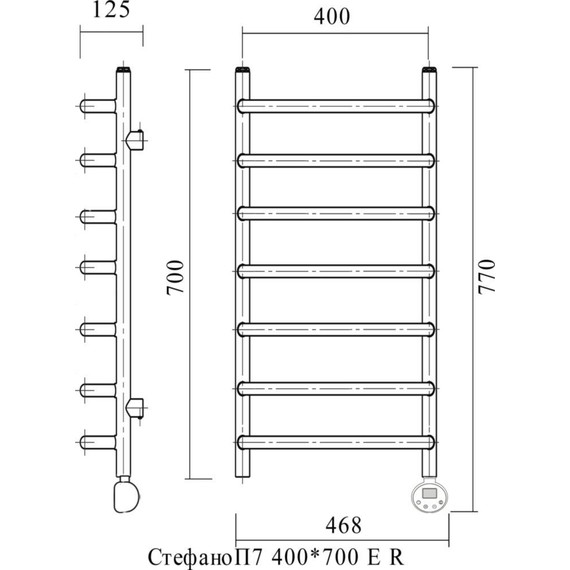 Полотенцесушитель электрический Domoterm Стефано П7 400х700 мм ER - фото 3