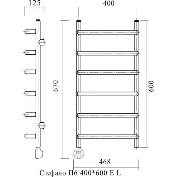 Полотенцесушитель электрический Domoterm Стефано П6 400х600 мм EL - фото 4